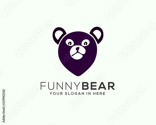 funny head bear logo design inspiration