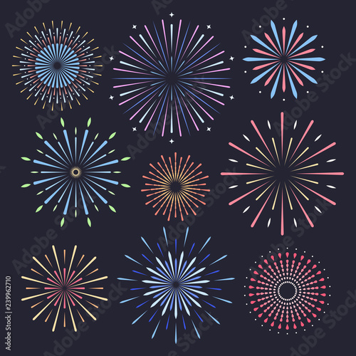 Firework on dark background