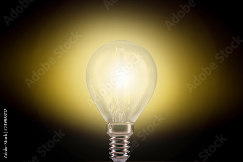 Silhouette led lamps against yellow background
