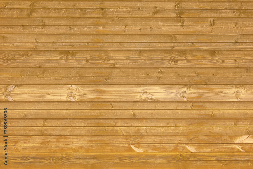 Obraz premium Gilded using computer processing photography wooden lining background. Natural wooden boards with grain and texture