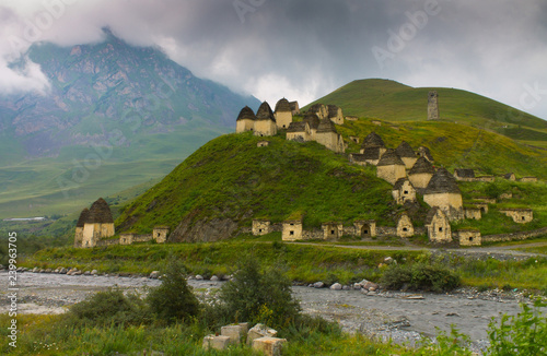 City of the dead. Ancient Albanian cemetery. Russia. It consists of 99 different tombs. 25.07.2017 photo