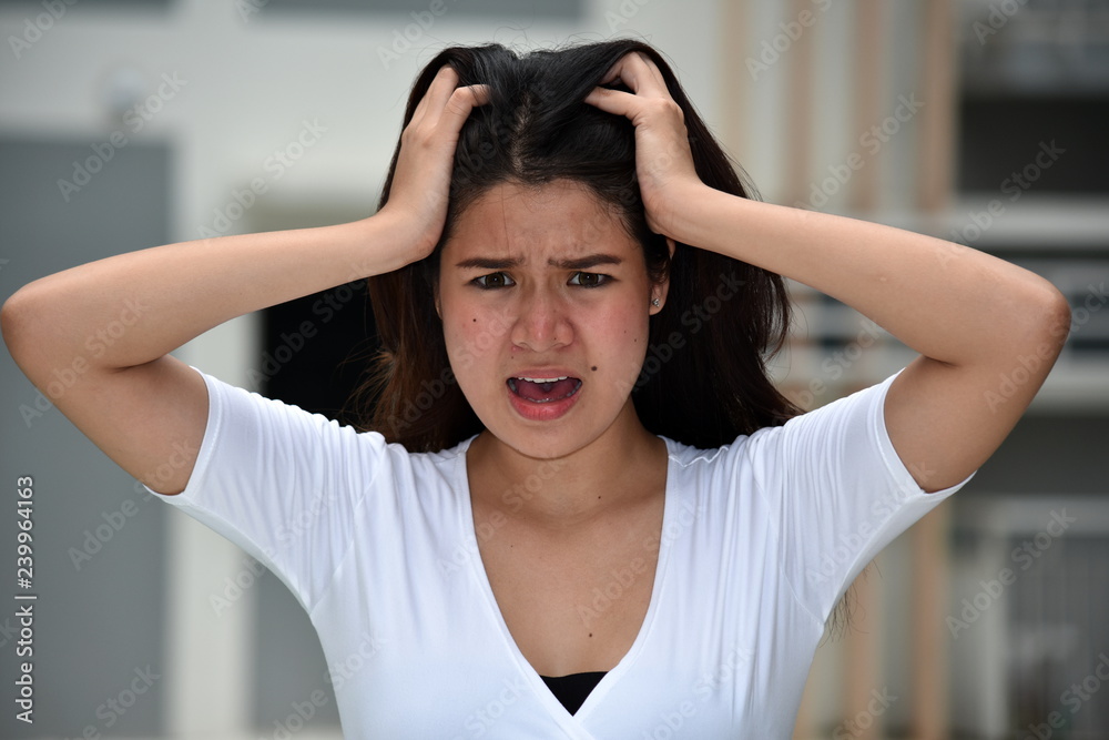Youthful Minority Adult Female Under Stress Youthful Minority Adult Female Under Stress