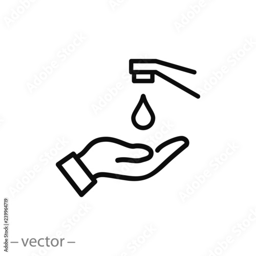 water tap, drop, hand icon vector