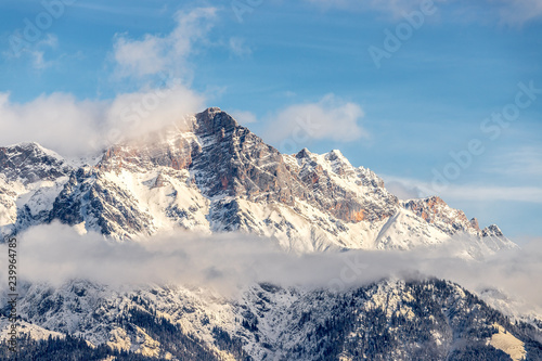 Snowy mountains in winter  landscape  alps  austria