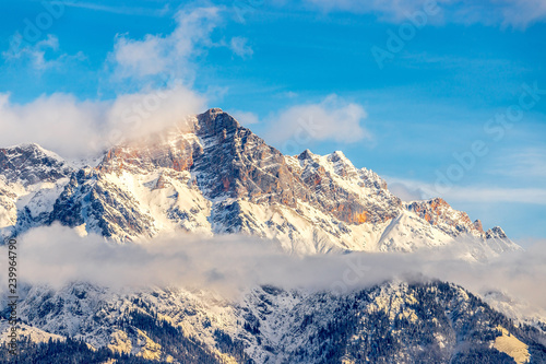 Snowy mountains in winter  landscape  alps  austria