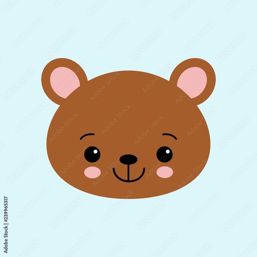 Cute bear. Funny animal. Little bear in cartoon style. Vector illustration Cute bear. Funny animal. Little bear in cartoon style. Vector illustration