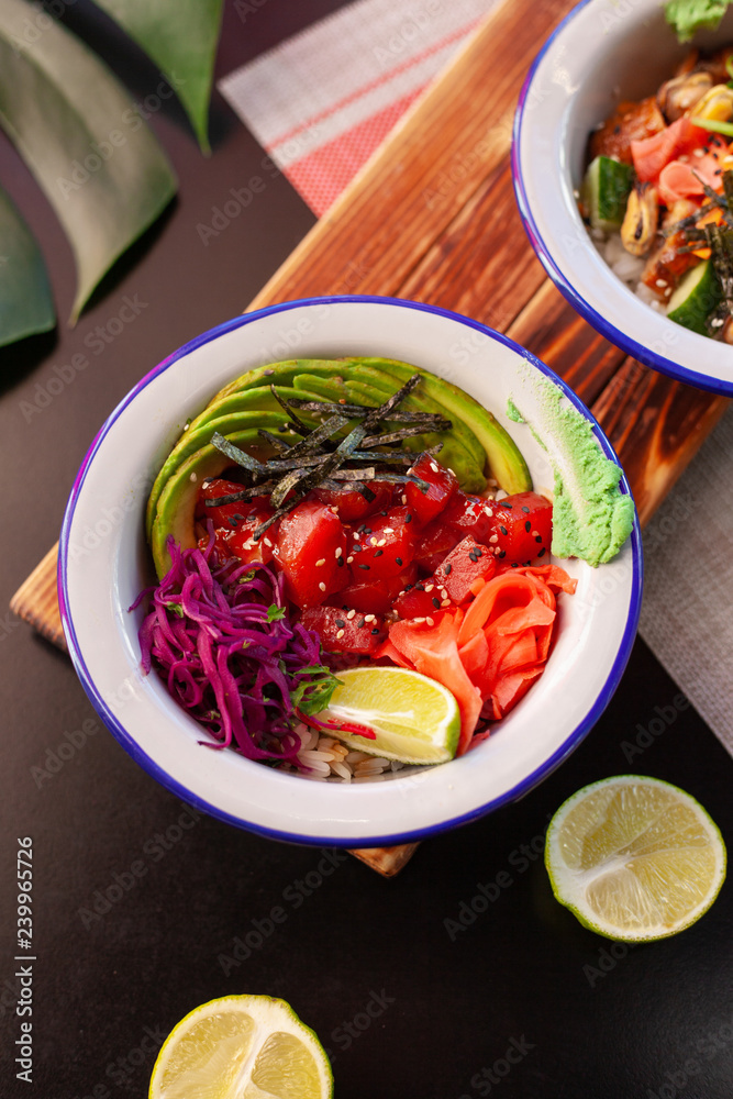 Healthy lunch bowl. Asian food Healthy lunch bowl. Asian food