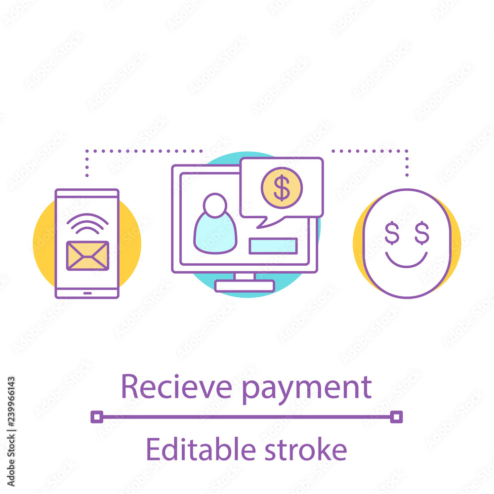 Payment notification concept icon