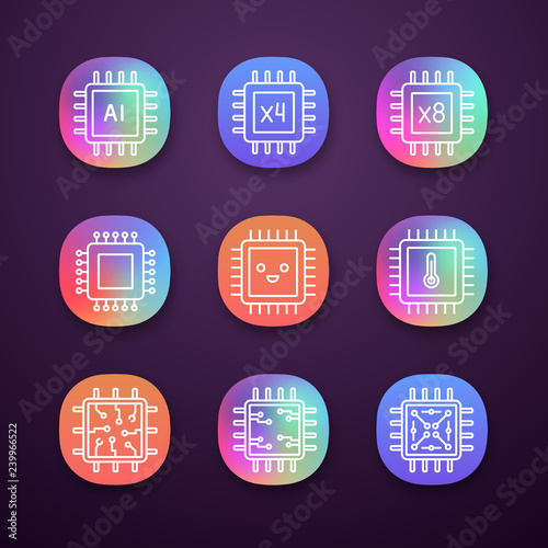 Processors app icons set