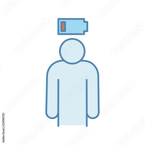 Mental exhaustion color icon