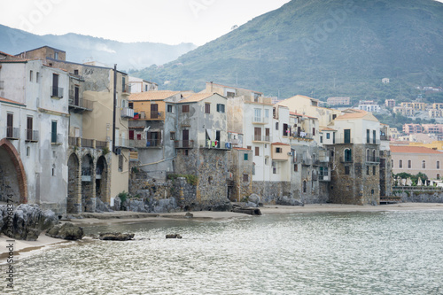 Cefalu old port Sicily village on the sea Italy