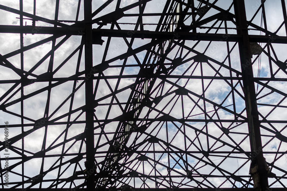 Industrial building metal frame- Jaffa Port- Israel Industrial building metal frame- Jaffa Port- Israel