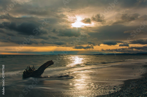 sunset on the beach