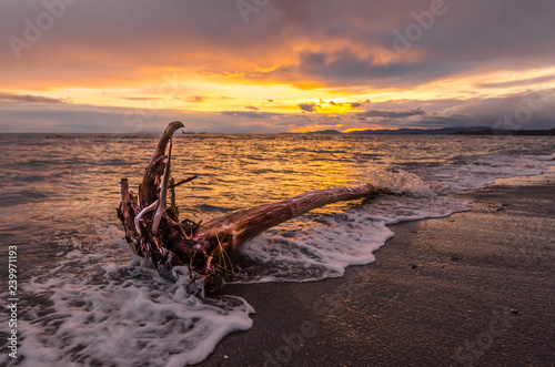 sunset on the beach