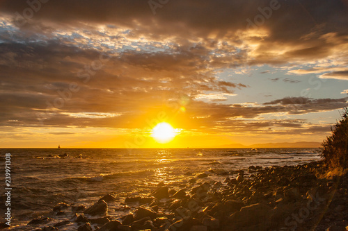 sunset over the sea