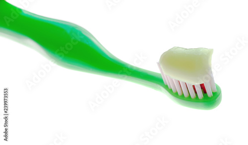 green children s toothbrush with toothpaste environmental