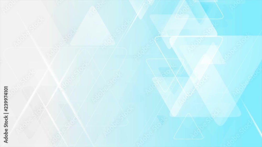 Blue and grey triangles tech abstract motion design. Seamless loop. Corporate video animation Ultra HD 4K 3840x2160