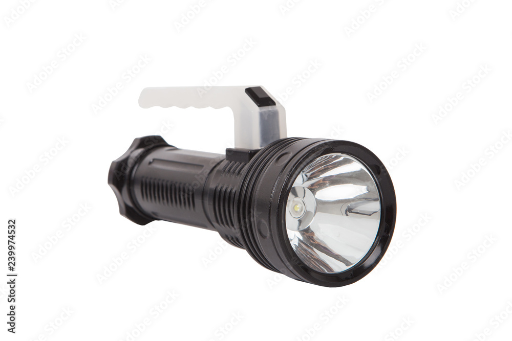 Hand flashlight isolated on white background Hand flashlight isolated on white background