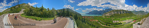Panoramica a 360° dalla strada che scende da Nago a Torbole del Garda photo