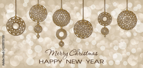 New Year flyer in gold. Mer...