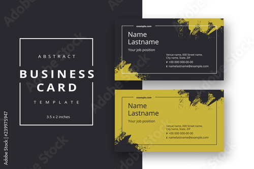 Trendy minimal abstract business card template. Modern corporate stationery id layout with geometric pattern. Vector fashion background design with information sample name text.