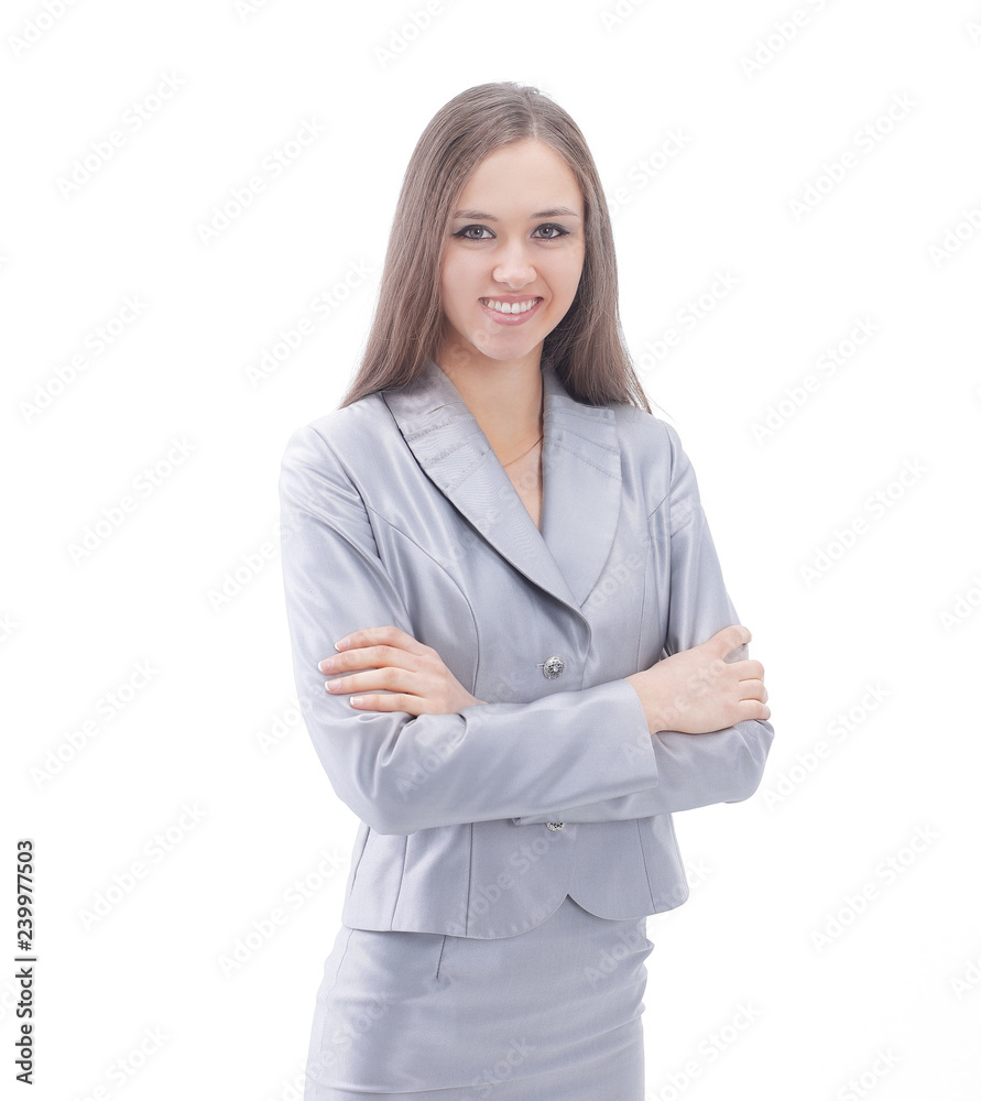 portrait of a confident business lady .isolated on white portrait of a confident business lady .isolated on white