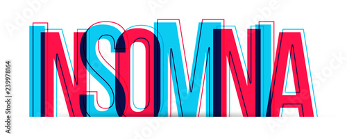 Insomnia word vector isolated on white