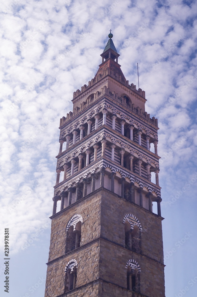 Bell tower of the Cathedral of Saint Zeno, Pistoia; Italy