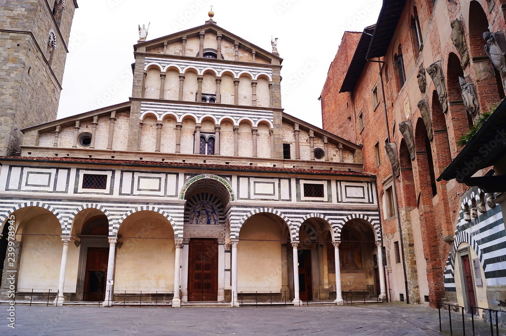 Facade of the Cathedral of Sain Zeno, Pistoia, Italy