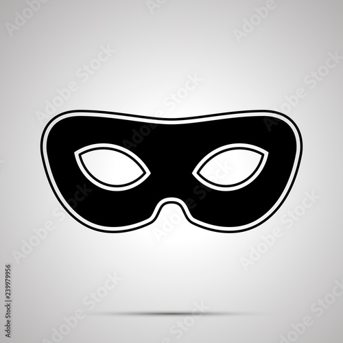 Vintage carnival mask, simple black silhouette