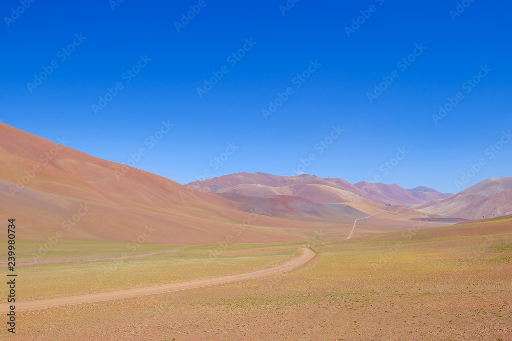 Beautiful mountain landscape in the Argentine Andes, near Laguna Brava, Paso Pircas Negras, Argentina, South America