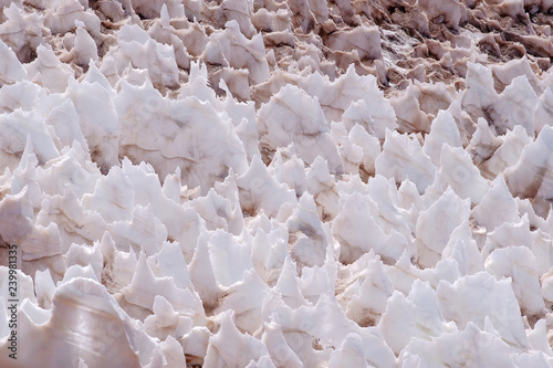 Ice or snow penitentes at Paso De Agua Negra mountain pass, Chile and Argentina, South America photo
