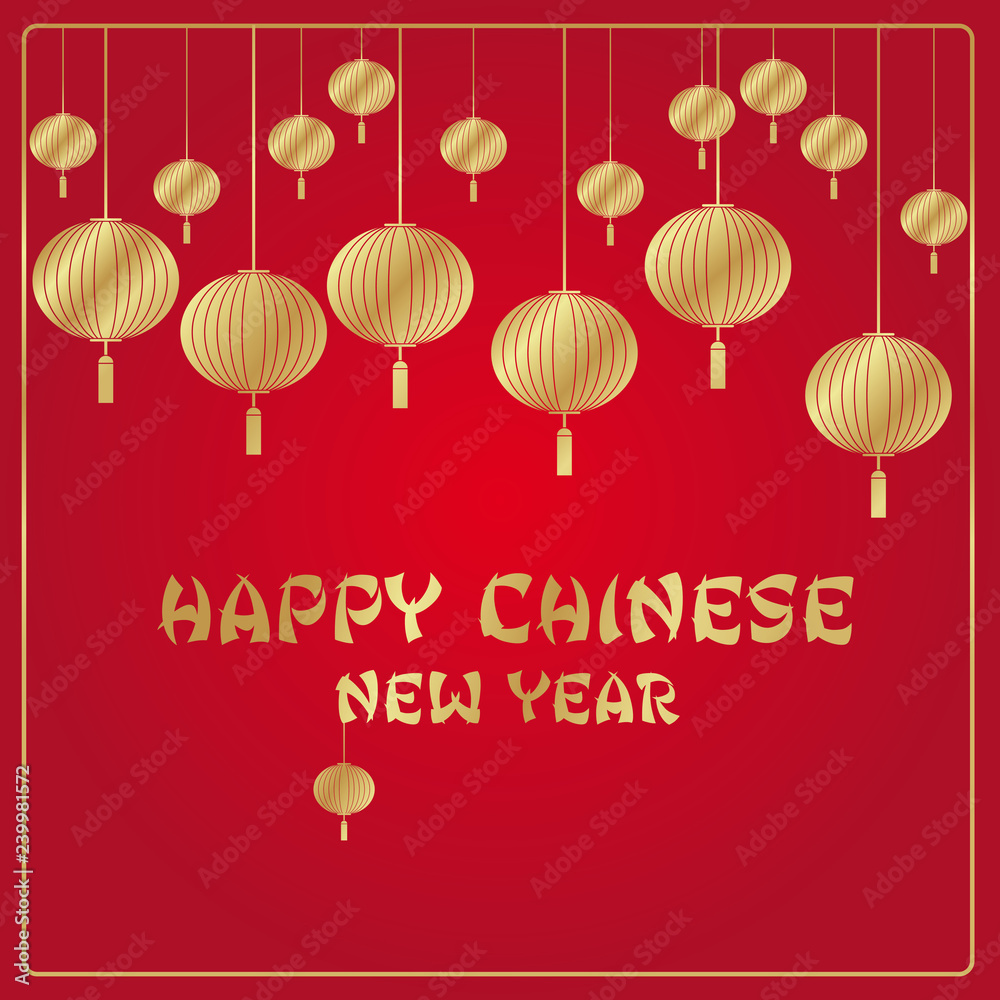 Naklejka premium Chinese New Year red and gold vector background