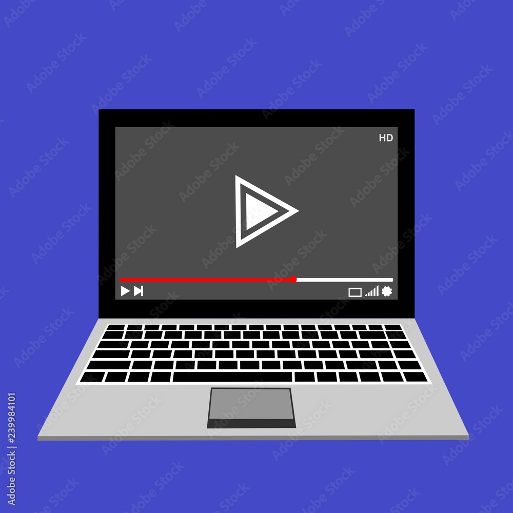 Video tutorials, study and learning concept. Vector flat illustration - Vector Video tutorials, study and learning concept. Vector flat illustration - Vector