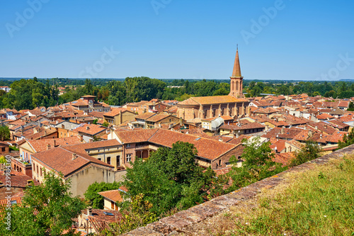 Aerial View Of The City Of Villemur Sur Tarn Haute Garonne Franc
