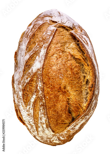 whole crisp bread isolated on white background