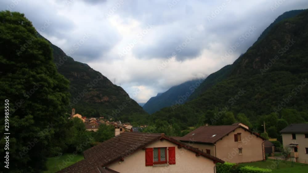 Orlu village in pyrenean mountains , Ariege in the southern of France Orlu village in pyrenean mountains , Ariege in the southern of France