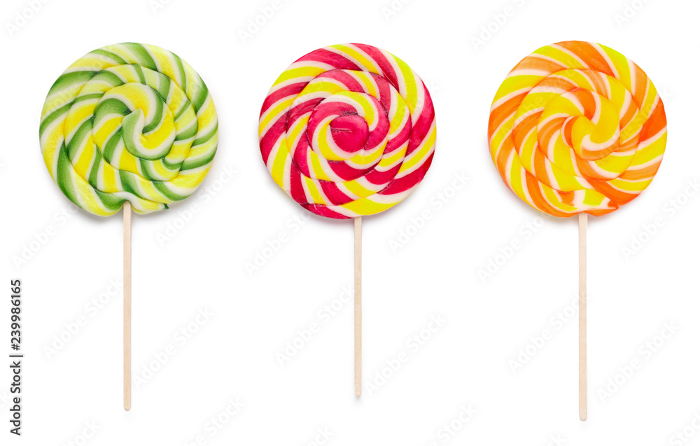 custom made wallpaper toronto digitalThree colorful lollipops isolated on white
