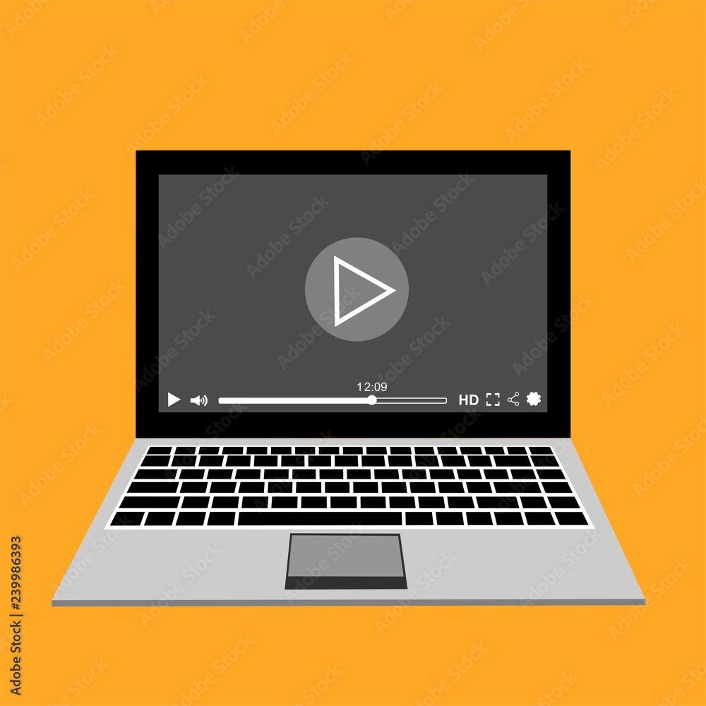 Video tutorials, study and learning concept. Vector flat illustration - Vector Video tutorials, study and learning concept. Vector flat illustration - Vector