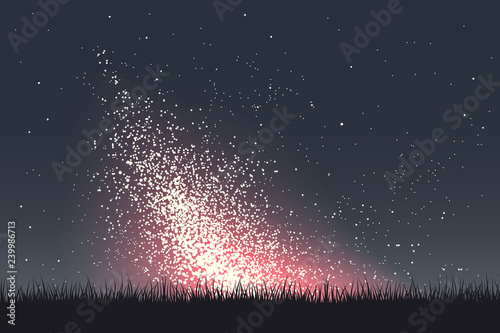 View to Milky Way galaxy from field