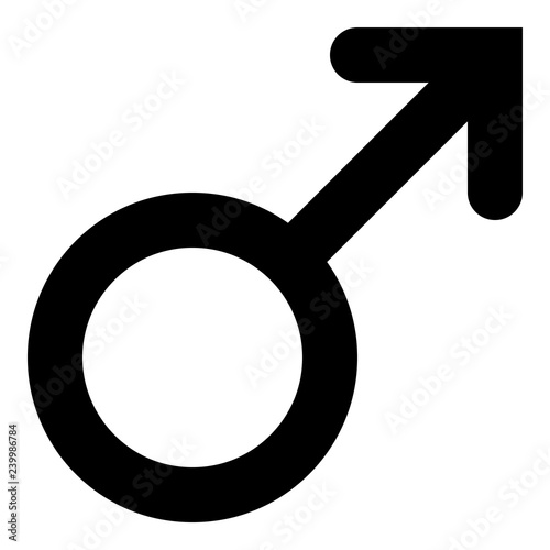 Male symbol icon - black rounded, isolated - vector