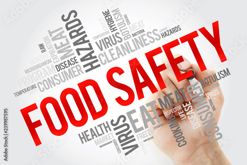 Food Safety word cloud with marker, concept background photo