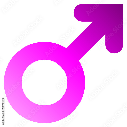 Male symbol icon - purple thick rounded gradient, isolated - vector