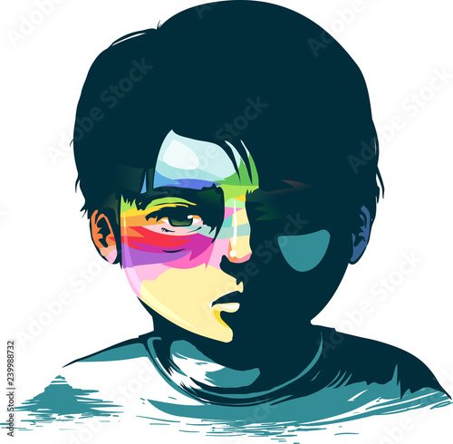 Kid Boy Hope in Misery Illu...