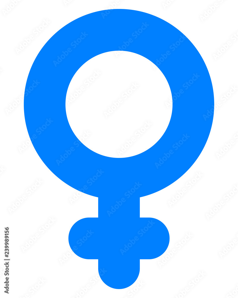 Female symbol icon - blue thick rounded, isolated - vector Female symbol icon - blue thick rounded, isolated - vector