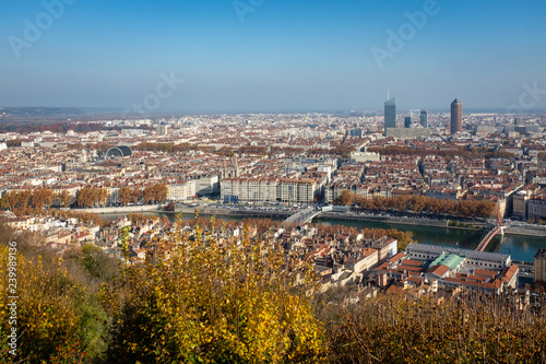 Lyon, vue sur le centre ville 