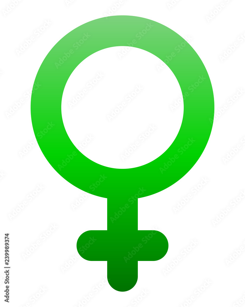 Female symbol icon - green rounded gradient, isolated - vector Female symbol icon - green rounded gradient, isolated - vector