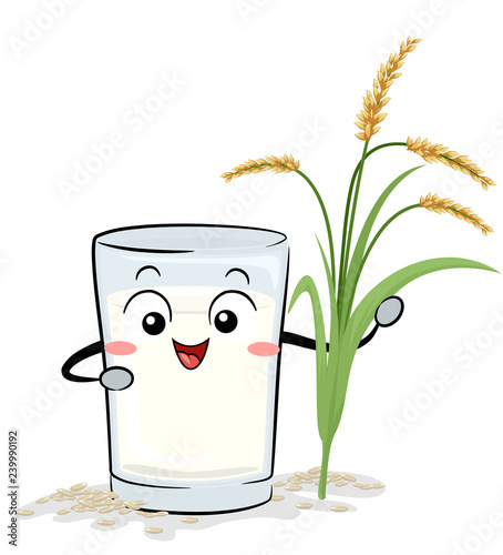 Mascot Rice Milk Illustration