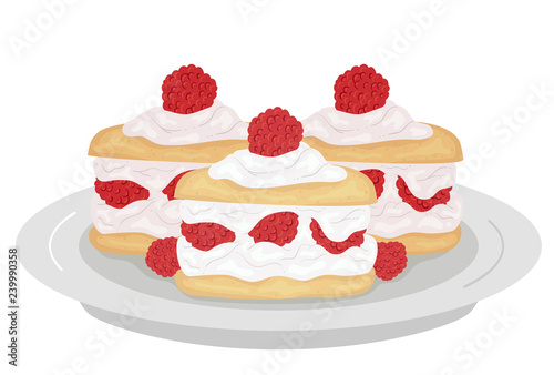 Raspberry Shortcakes Illust...