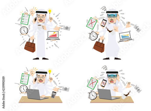 Arabman with multi tasking and multi skill © johnny_dee